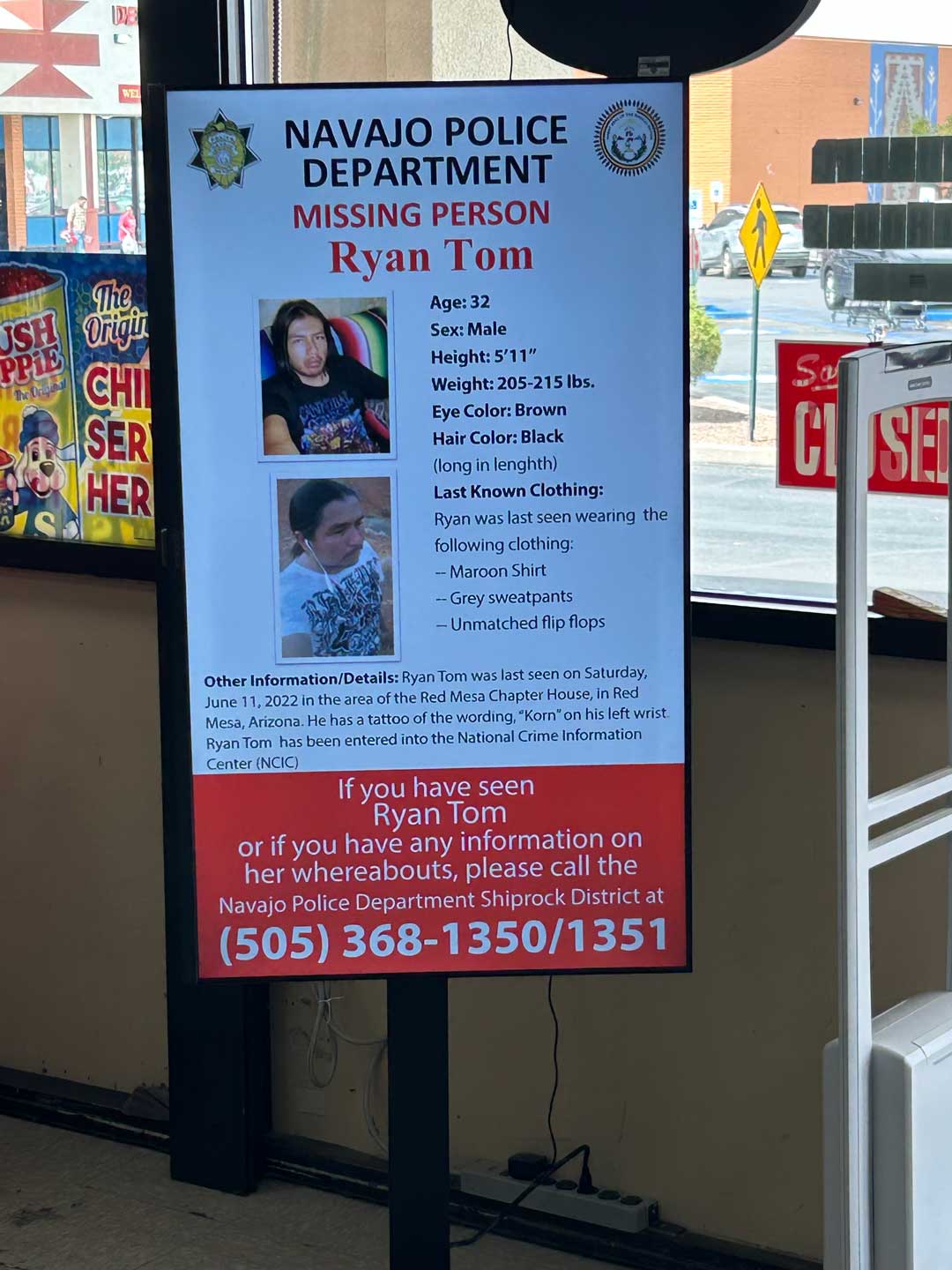 Missing person display